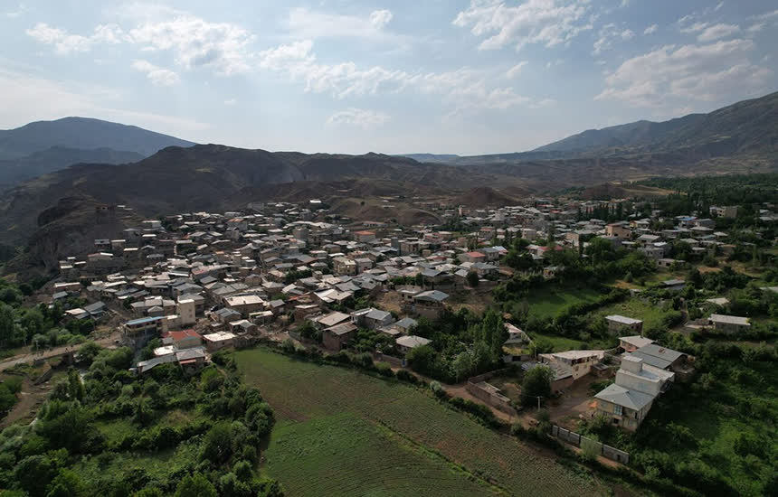 روستایی در خلخال از نمای بالا